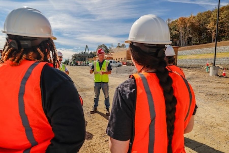 Group of people at a construction site 